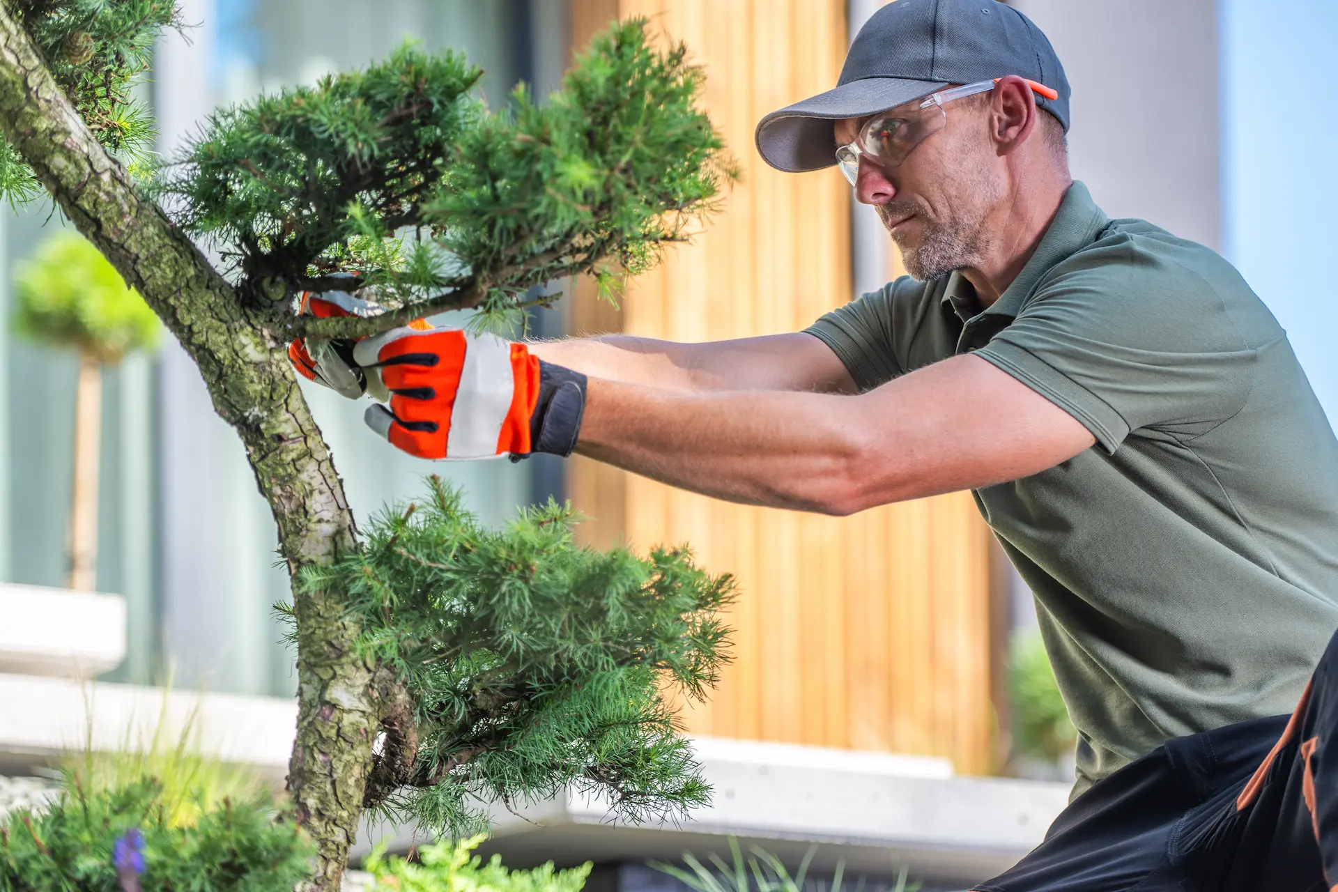 Trusted local gardener working in an elderly couple's garden in Warwickshire